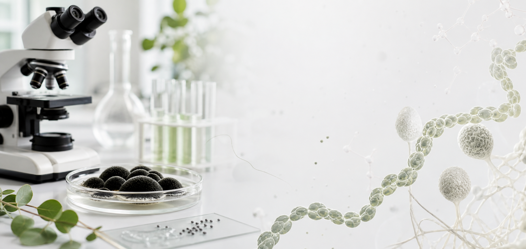 Biological research laboratory editorial visual